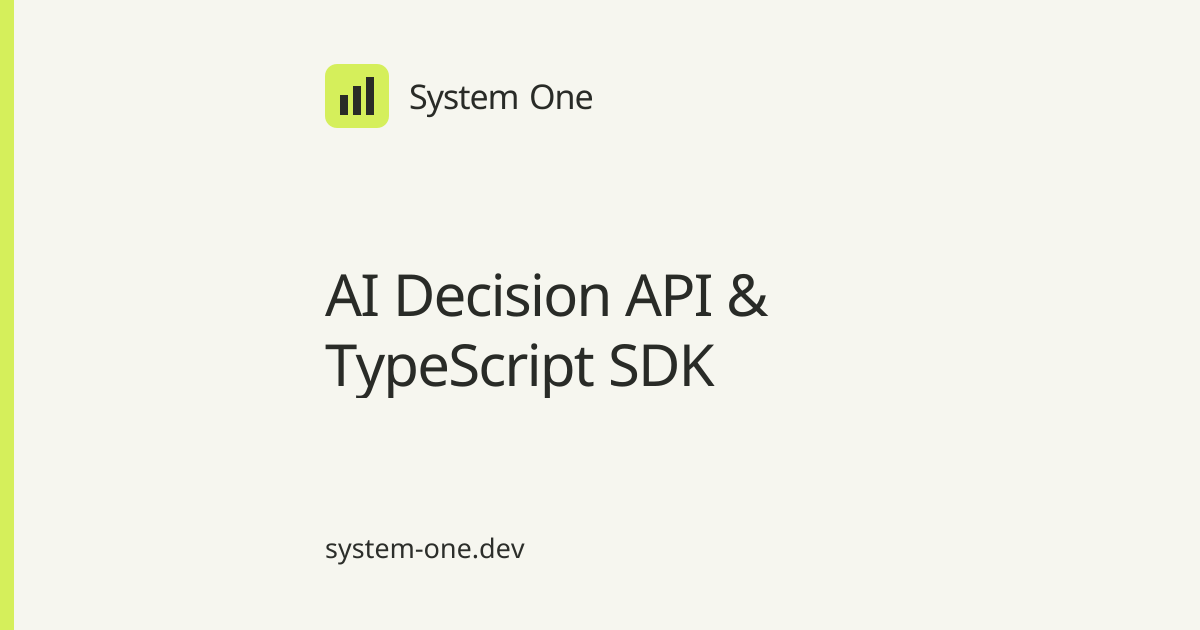 System One API for AI Agents | System One